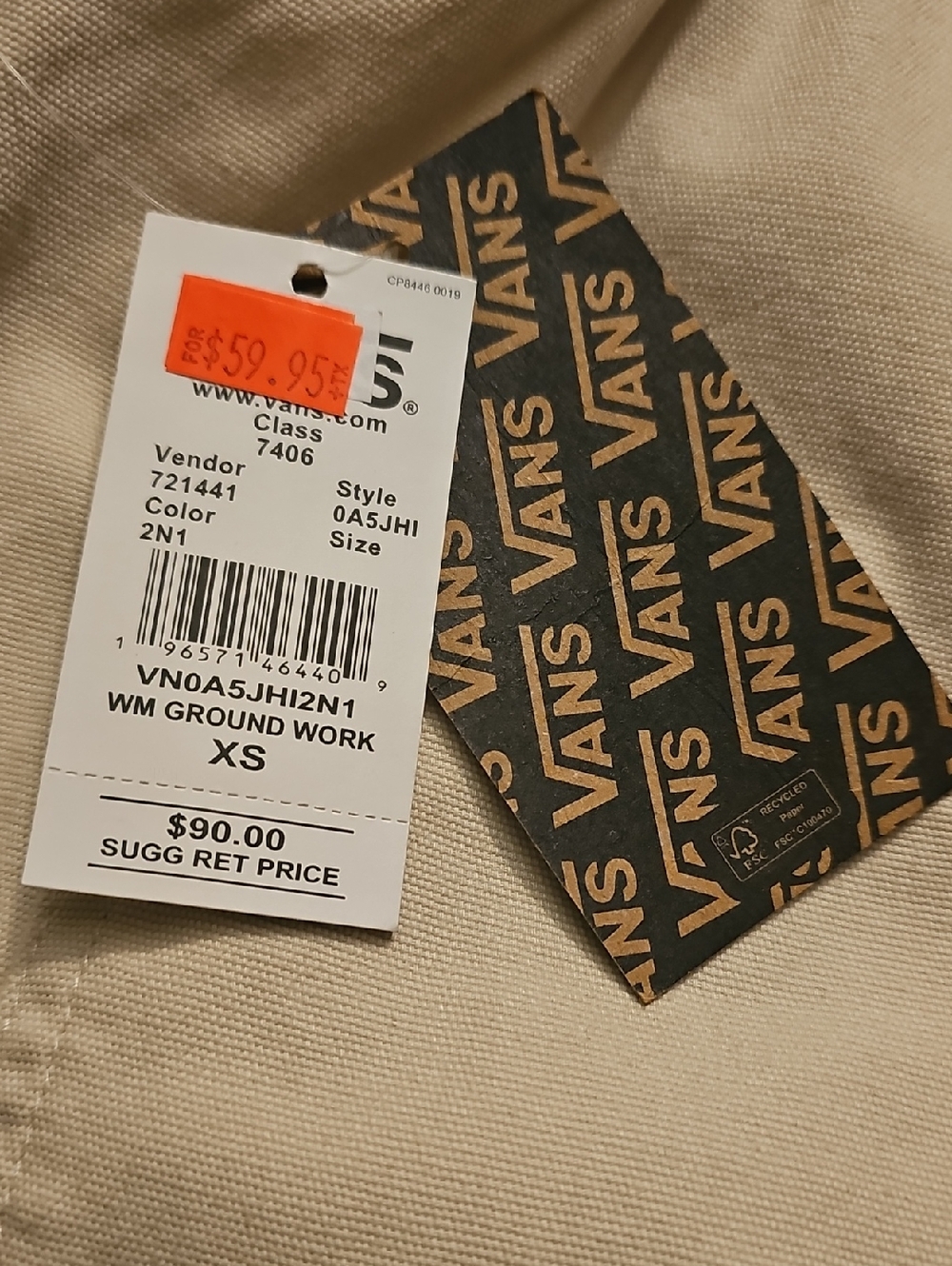 🥰 PRICE DROP! 🥰 Vans Cream Women's Utility Overalls Jumpsuit - OFFERS WELCOMED - Picture 2 of 2